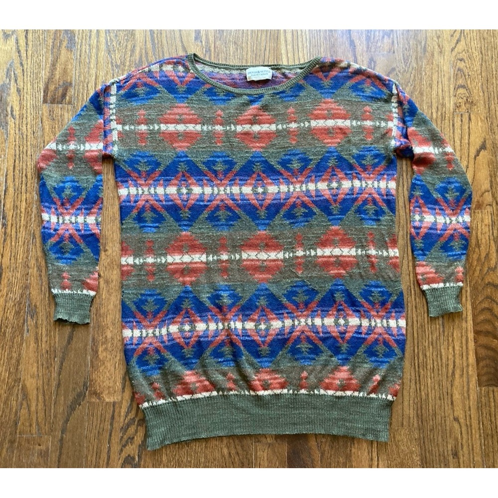 Ralph Lauren Denim & Supply Sweater Womens Small Cotton Blend Southwestern Aztec